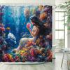 Mermaid and Dolphin Undersea Waterproof Shower Curtain for Bathroom Decor, Vibrant Art Design, Unique Style, Modern Fashion