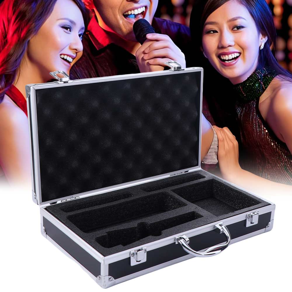 Hard Shell Microphone Carrying Case Portable Instrument Box Karaoke Storage Case  Sound Card