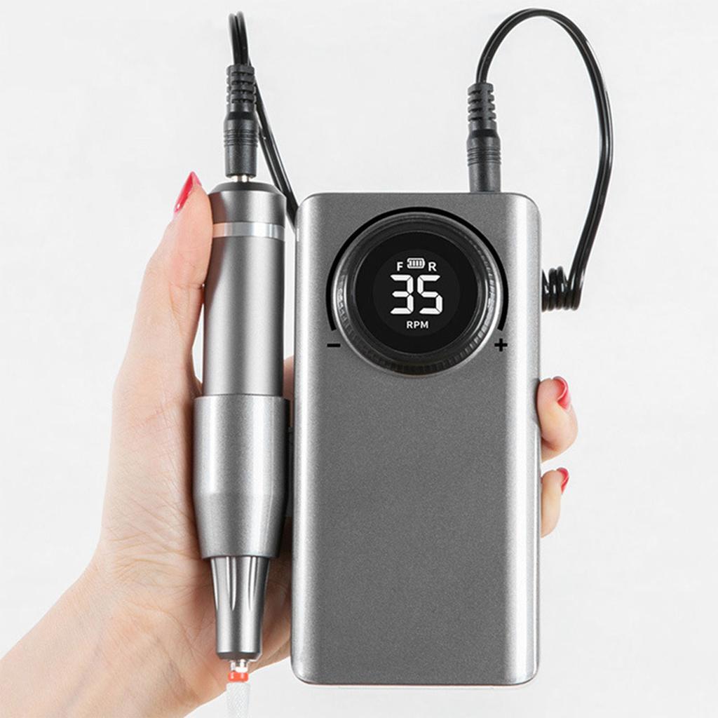 Nail Drill Kit Portable LCD Display Electric Multifunctional Nail File Drill Power Bank for
