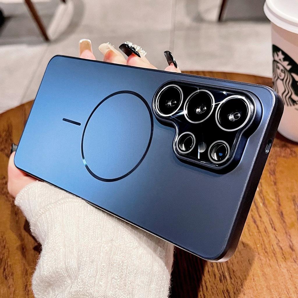 Luxury Magnetic AG Reflective Matte Plating Phone Case For Samsung Galaxy S26 Ultra S25 Plus Galaxy S24 For Magsafe Armor Cover