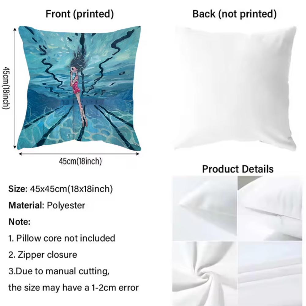 Art Aya Takano Cushion Cover Pattern Printed Pillowcase for Living Room Sofa Cushion Cover & Bedroom Decor