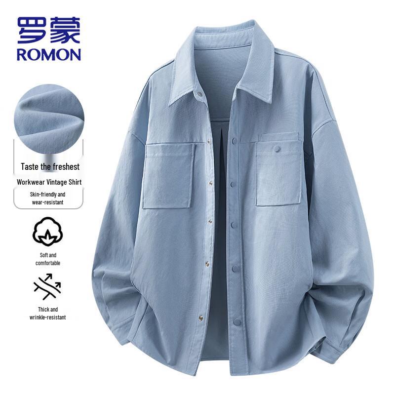 ROMON Men s Loose Fit Long Sleeve Casual Shirt XL