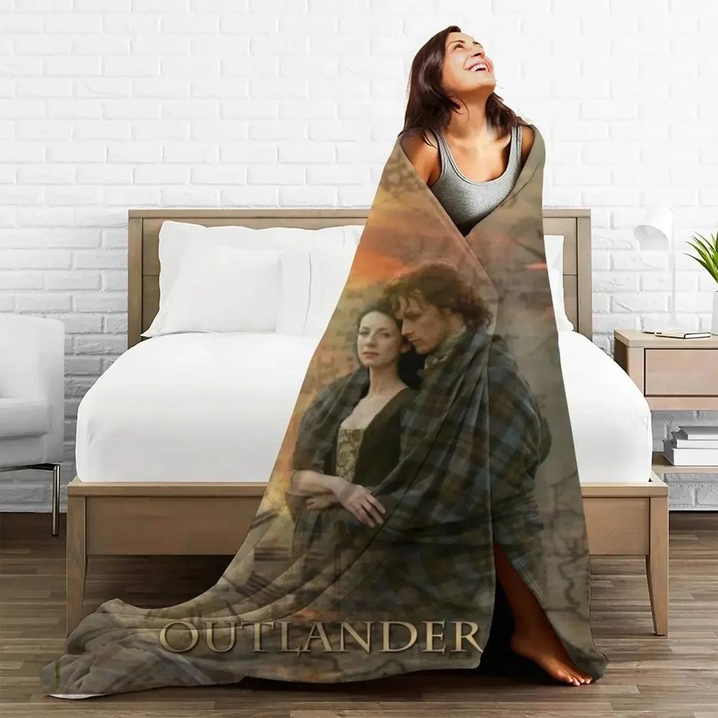 Outlander Weiche Strapazierfähige Decke Jamie und Claire Vintage Reise-Überwurfdecke Winter Neuheit Flanell Bettbezug Sofa Bettbezug
