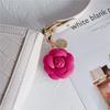 Stylish Leather Tea Flower Car Keyring Adorable Floral Bag Hanging Decoration