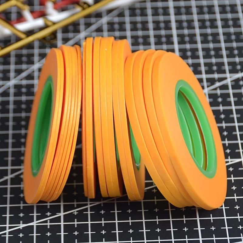 18m/70.92in High-Adhesion Model Painting Tape - Ultra Fine, No-Residue, Hand-Tearable Masking & Covering Tape for DIY Projects, Orange with Green Core