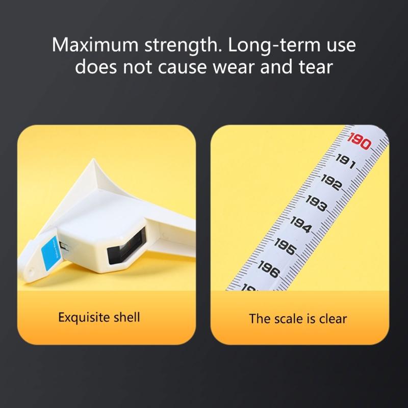 2M Retractable Height Measuring Tape Body Growth Ruler For Accurate Body Measurement With Clear Scale