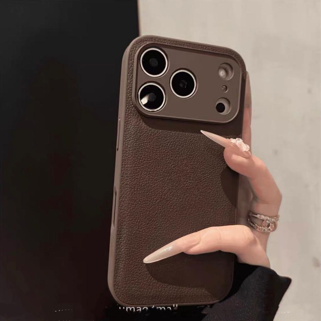 Autumn and Winter Premium Leather Apple 16 Mobile Phone Case IPhone17promax/15 Niche 14/13/12 Simple 11