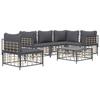 VidaXL Garden Lounge Set 6 Pcs with Anthracite Cushions Wicker, Lounge Set, Outdoor Lounge Set, 3186765