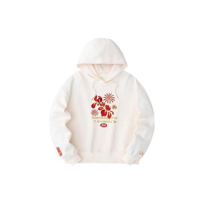 Anta Sports Lifestyle Series Hooded Pullover Printed Letter Drop Shoulder Sweatshirt Women Sweatshirt Corn-White Flower 162418709-2