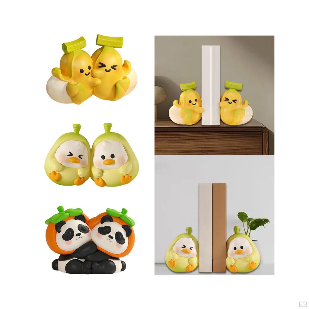 2 Niedliche Zimmer Dekorative Bücherstützen mit Statue von Fertig für Regale Das Heimbüro