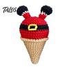 Cute Desktop Decorations for Office Handmade Crochet Christmas Ornament, Ice Cream Theme Decor, Cozy Winter Decor Yarn Figurine Holiday Home