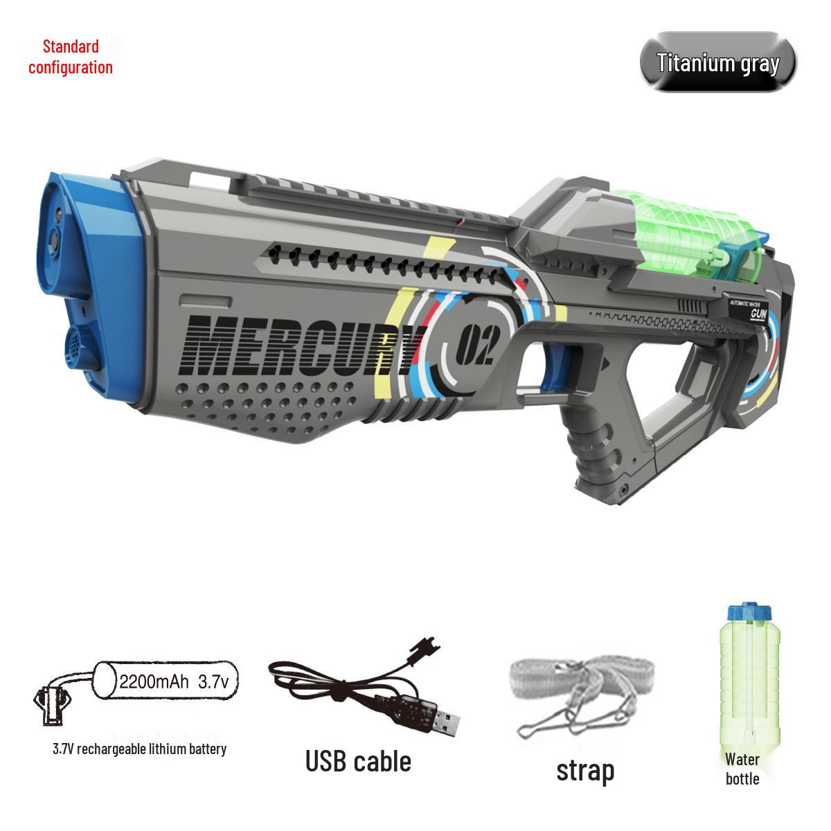 

Mercury M2 Красочные огни Высокоемкий Скорострельный Летний Водный пистолет для детей