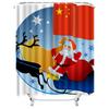 TU Christmas Shower Curtain Santa Claus Reindeer Festive Holiday Bathroom Decor Set Waterproof Xmas Home Decor Gift Premium Qual