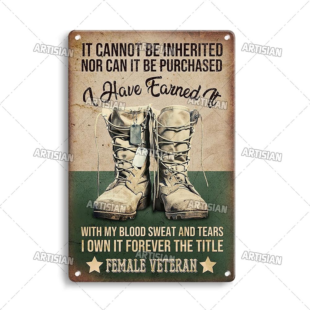 Artisian Army Metal Plate Soldier Tin Plaque Patriotism War Decorative Sign Wall Decor Garage Bar Pub Club Hotel Kitchen Home