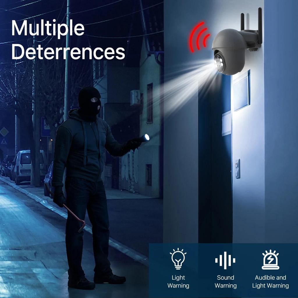 Vstarcam 5MP Solar Security WiFi Camera Outdoor Wireless Surveillance Floodlight Motion Detection Color Night Vision Remote Viewing with 360°View