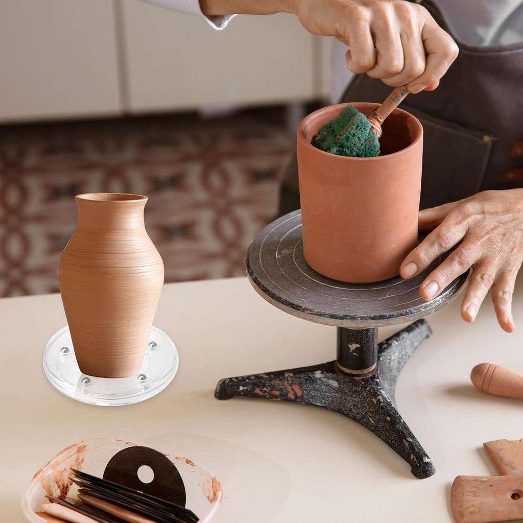 4 Inch Turntable Acrylic Mini Turntable Organizer, Cookie Turntable Clear Ball Bearing Rotating Tray Small Turntable for Table Rack Computer Monitor