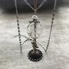 Retro and beautiful dandelion necklace plant dried flower glass ball pendant men's and women's collarbone sweater chain with accessories