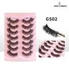 RED SIREN Lashes Mink Fluffy 7 Pairs / pack Natural Wispy Messy Manga Lashes Free Shipping False Eyelashes Makeup