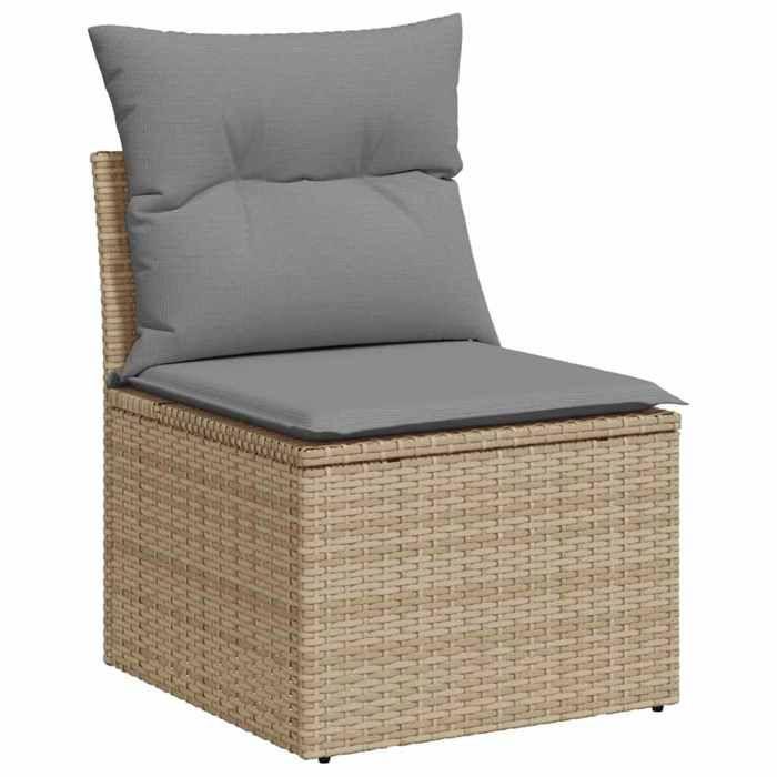 VidaXL Salon de jardin avec coussins 6 pcs beige résine tressée, ensemble de canapés d'extérieur, salon de jardin, ensemble 3326887