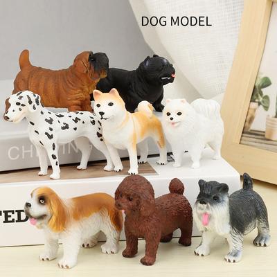 8Pcs/bag Simulation Cute Pet Dog Model Funny Realistic Puppy Home Scene Desktop Ornaments Children's Toys Birthday Holiday Gift