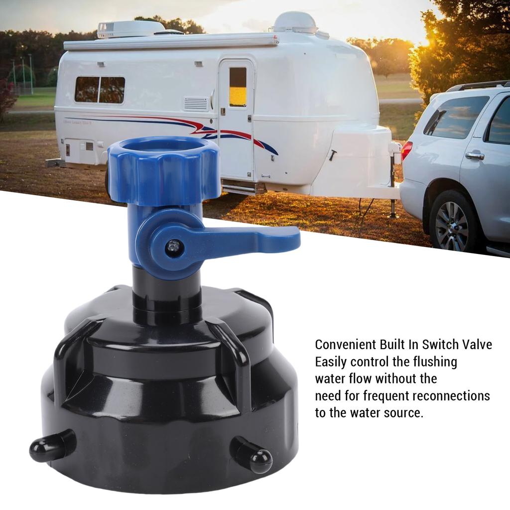 RV Sewer Hose Rinse Cap Sealing Leakage Proof Threaded Interface RV Sewage Drain Hose Flush Cap for Trailers