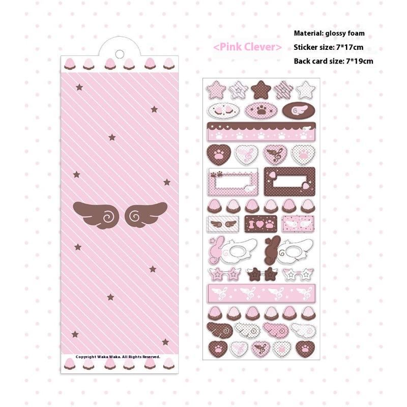 

Cute Cartoon Star Wings Foam Sticker Ins Style Stationery Decorative Stickers Kawaii Diy Hand Account Stickers Note Sticker A1