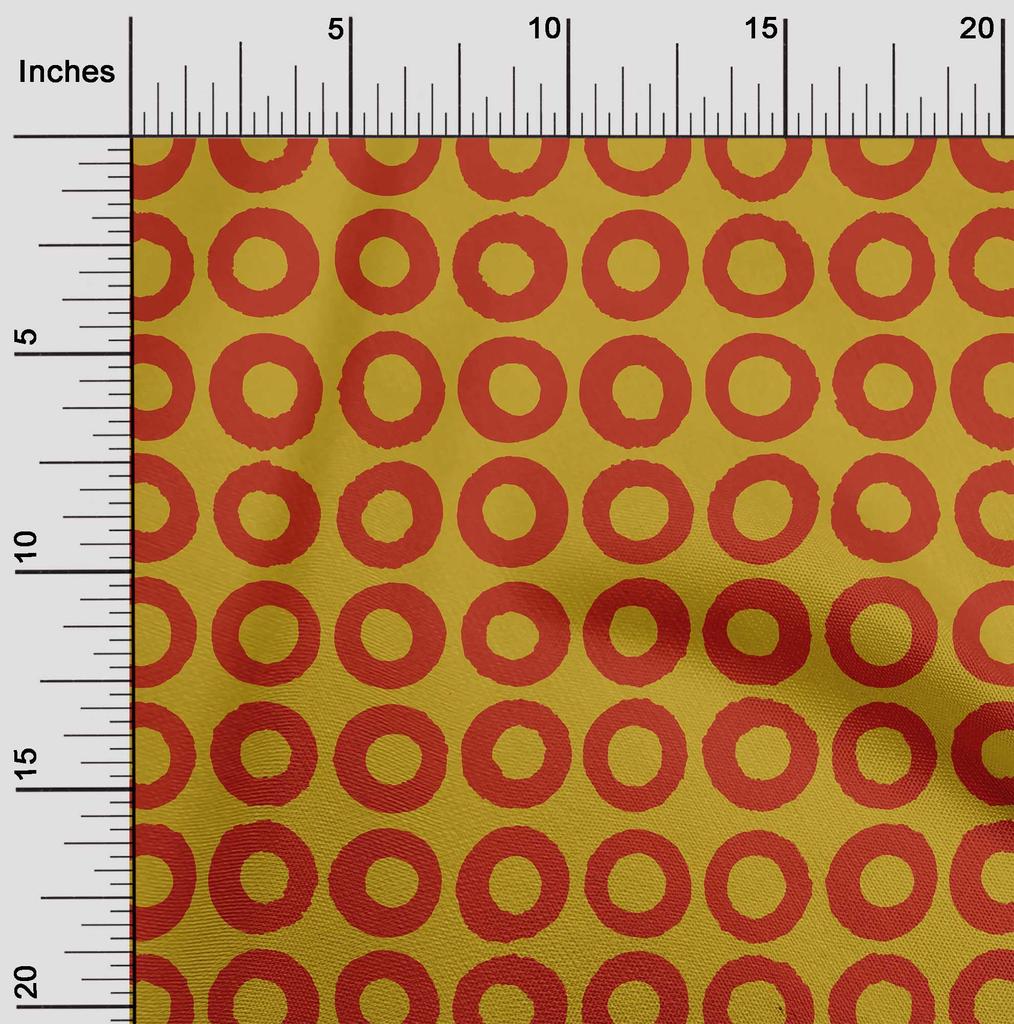 oneOone Cotton Flex Gamboge Yellow Fabric Geometric Fabric For Sewing Printed Craft Fabric By The Yard 40 Inch