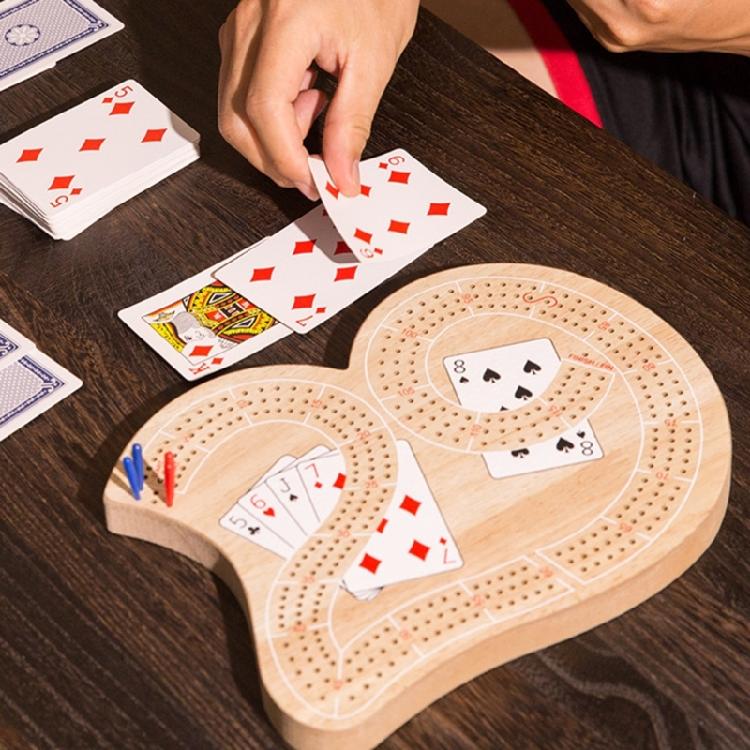 Wood Cribbage Cards Game Combines With Contemporary Appeal Strategy Cards Game To Improve Logics Skills Easy to Play