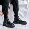2025 Chelsea boots men's Martin boots black British platform cigarette boots trendy mid-top short boots 68006-R