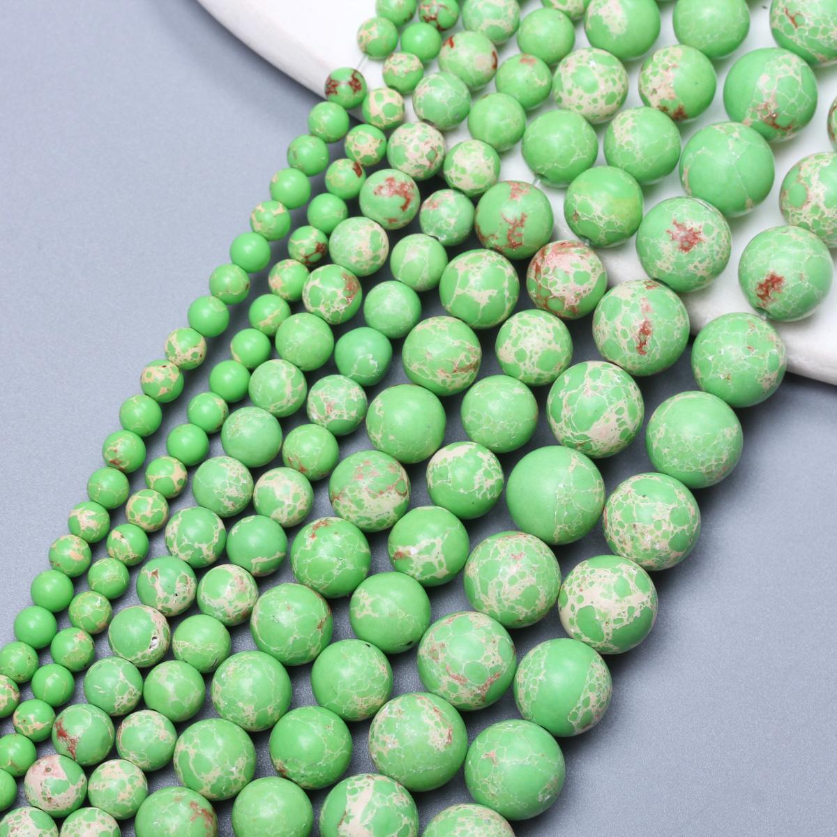 

Креативные для изготовления украшений DIY Браслет Ожерелье Морской осадок Императорская яшма Круглые Свободные Бусины Натуральный камень Рукоделие 4/6/8/10мм 15 /нить 4mm/40pcs зелёный