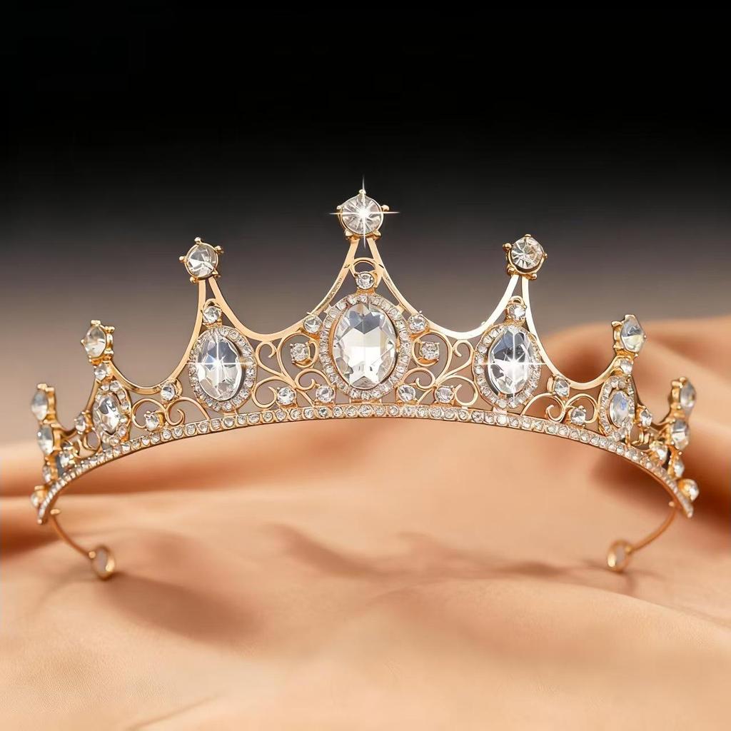 Princess Rhinestone Crown Hair Accessories for Girls - Wedding, Birthday, Performance Headdress, Crystal Headband