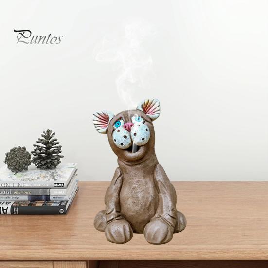 

Курильница с обратным потоком, статуя леопарда, модель, орнамент из смолы, креативный освежитель воздуха, ремесленный держатель для благовоний, конус для гостиной, дома, дзен-украшение