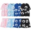TEARS Kapok Foam Printing American Couple Short Sleeve Shorts Sweater Pants Casual Suit Trendy Men Ins