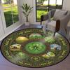 Mushroom Clover Round Area Rug,Carpet Rug for Living Room Bedroom Sofa Playroom Decor,Non-slip Floor Mat Q0027