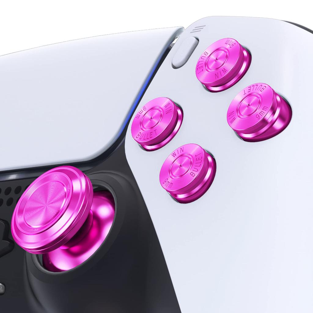 EXtremeRate Metal Thumbstick Tlačítko ABXY Kompatibilní s PS5 Náhradní hliníkový analogový Thumbstick Akční tlačítko Směrové tlačítko Kompatibilní