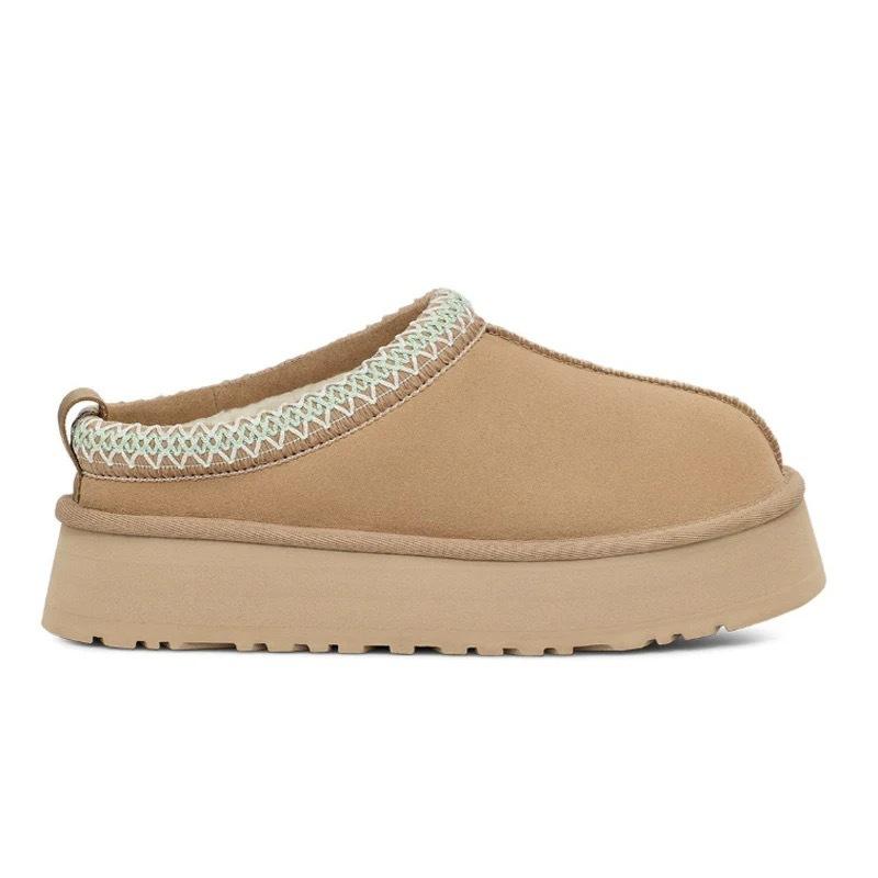 Women's Fur Slippers Indoor Outdoor Wear Thick Bottom Snow Boots Half Slippers Wool Cotton Shoes Warm Anti-Slip Winter Shoes