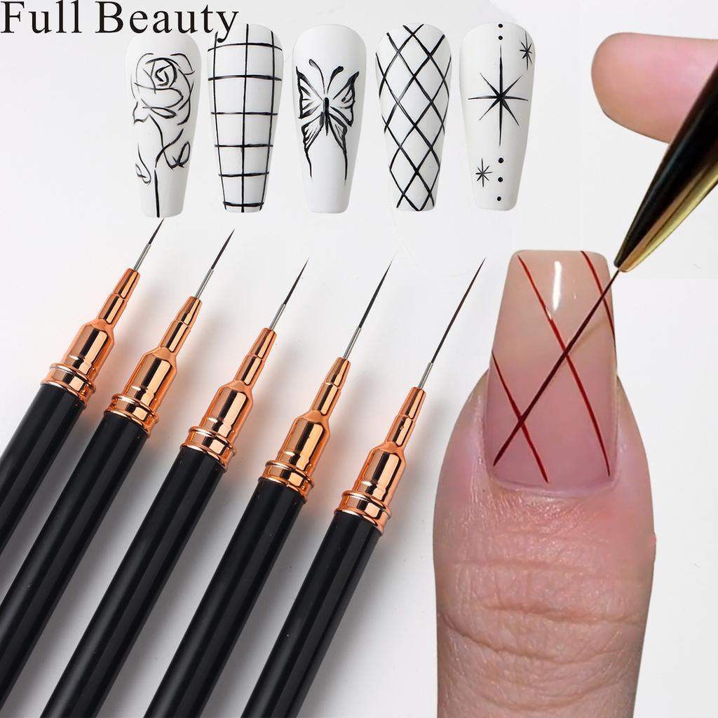 New nail art tools 5 sets Japanese ultra-fine nail art pull line pen hand-painted set