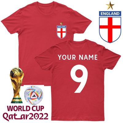 Gepersonaliseerd Engeland Voetbal Katoenen T-shirt Tee Top#2