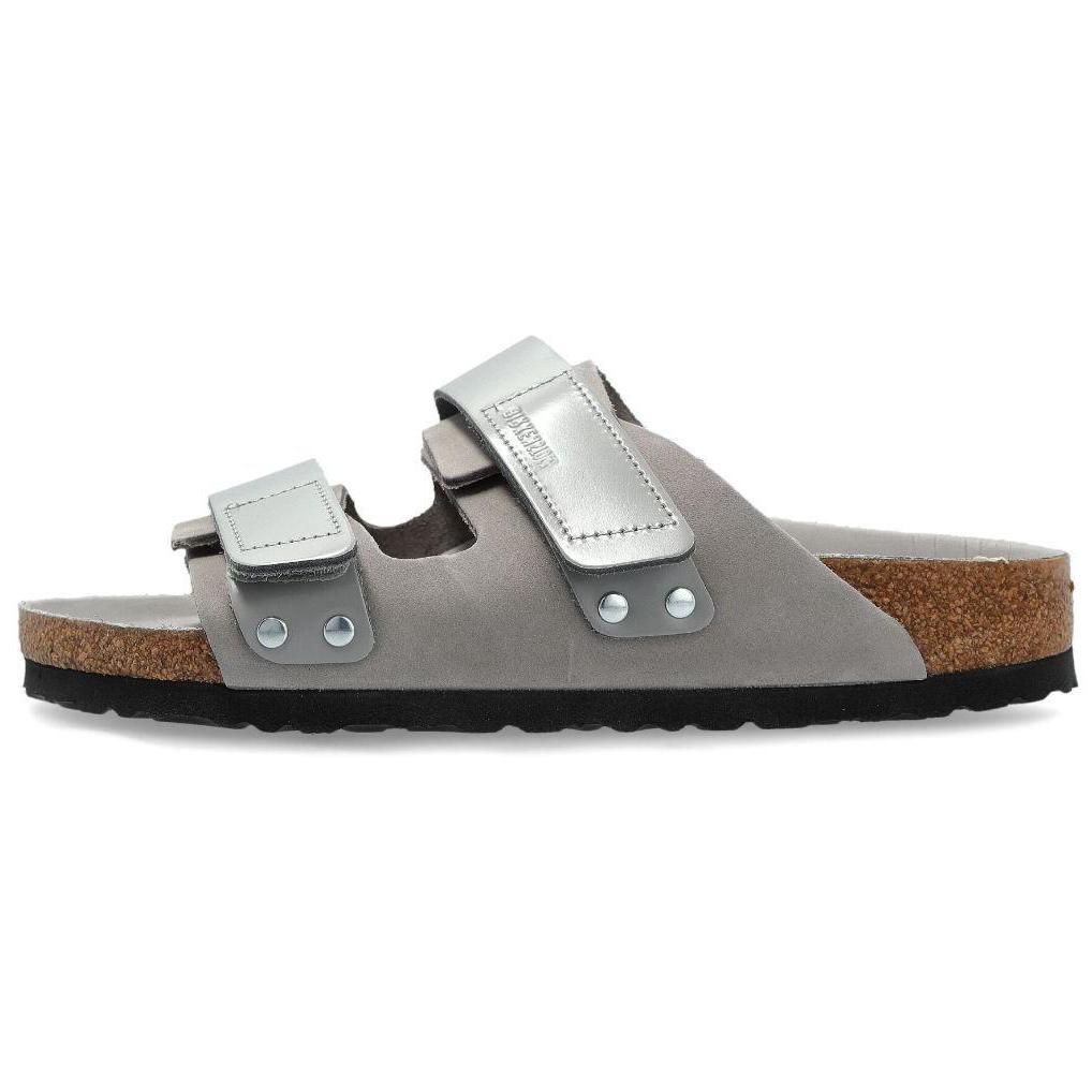 Birkenstock Uji Rubber Sole Slip Resistant Slide Slippers Women s Silver Gray 1029302 38