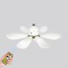 E26 Socket Fan Light 6 Blade 30W Dimmable for Living Room Garage Bedroom White