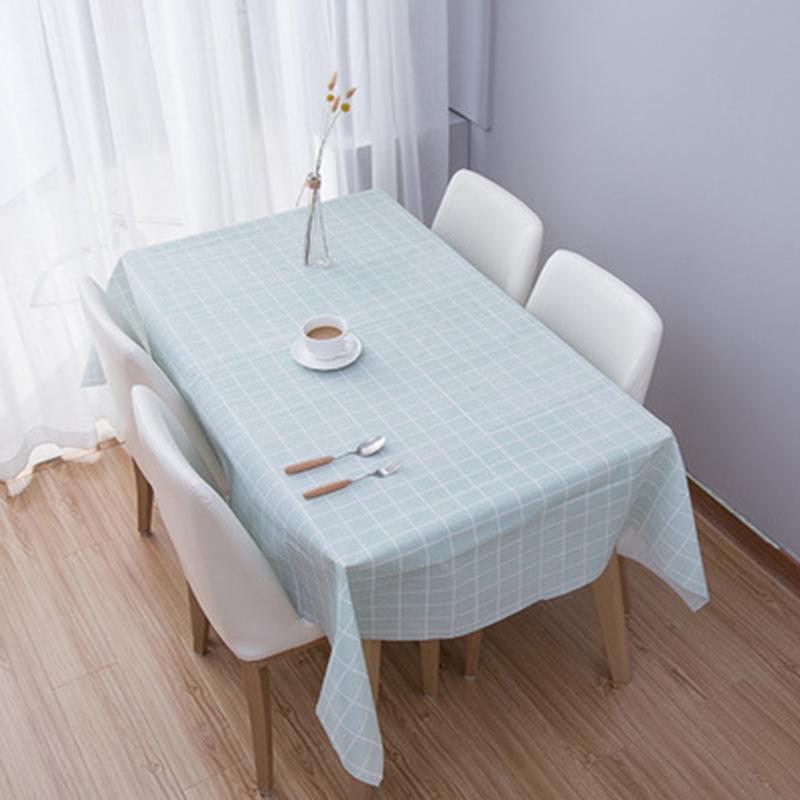 Home Tablecloth, Anti-scalding, Waterproof, Oil-proof, No-wash PVC Plaid Coffee Table Table Mat, Dormitory Tablecloth