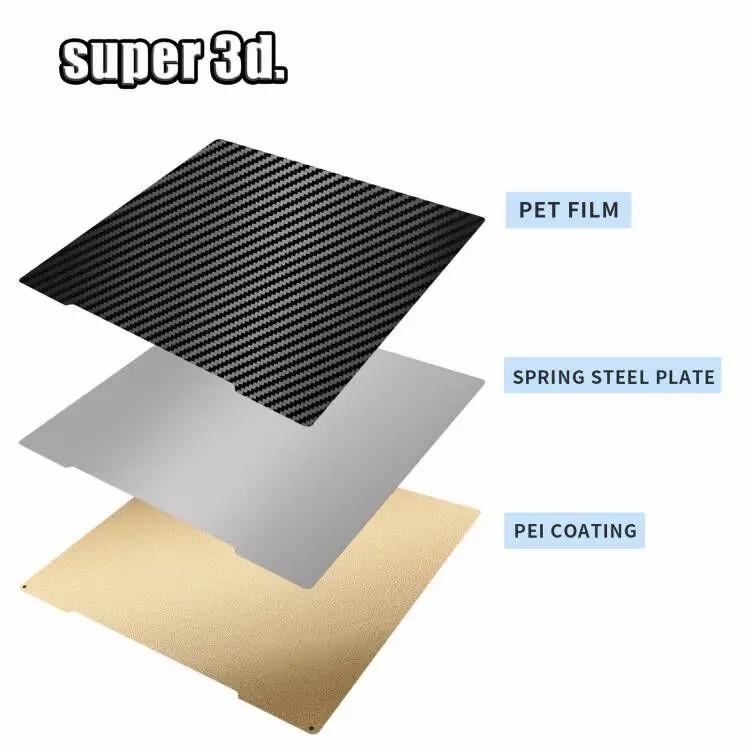 MK4 MK3S PEI Sheet 241*254 Double Sided PEI Textured Spring Steel Sheet Mk52 Magnetic Build Plate For Prusa i3 MK2.5S Mk3 MK3S