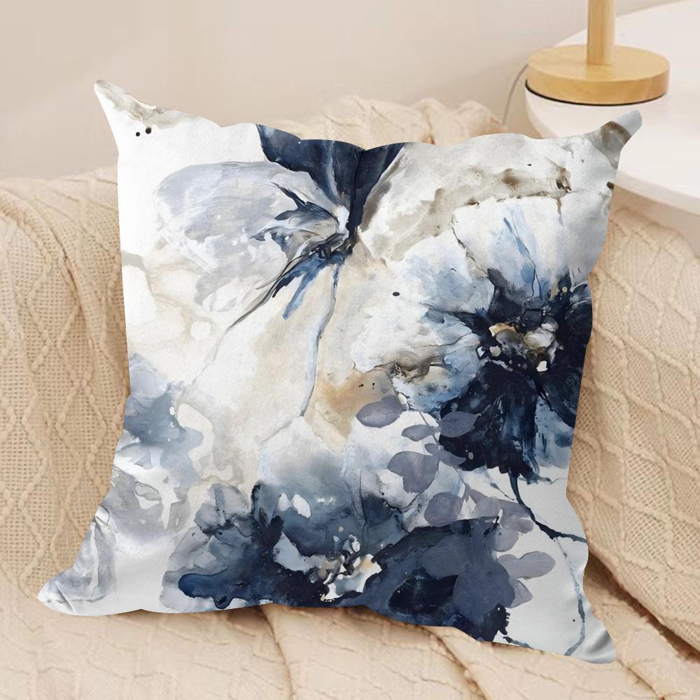 Painted Blue Print Creative Cushion Cover Soft Plush DoubleSided Sofa Pillow Cushion Cover  AllSeason Durable Decor Gift
