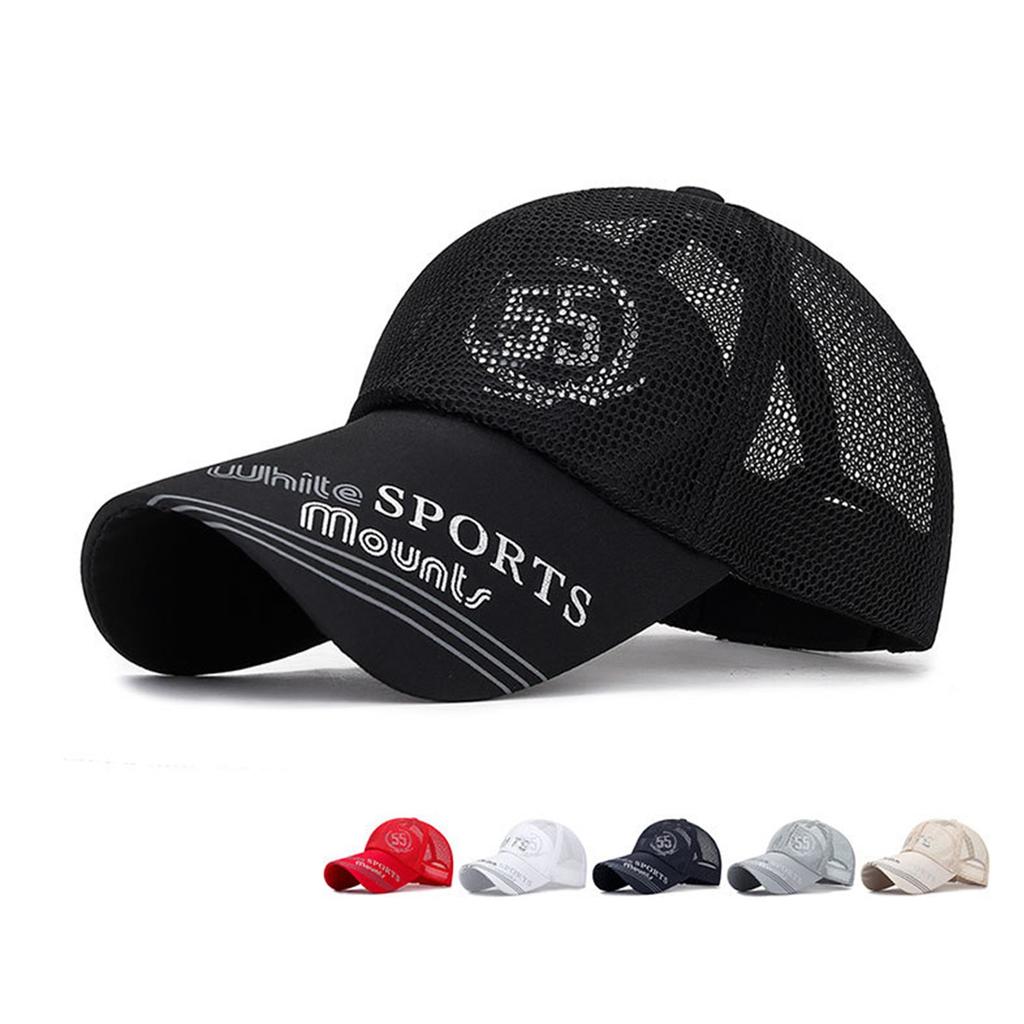 Fashion Women Men Adjustable Letter Print Mesh Cap Hat Baseball Cap Hat Cap Shade