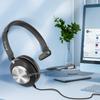 Voistek Upgraded Headset Single Wired Control with New Noise Cancelling Microphone PC Headphones Perfect for Web Working from Online Ultra Lightweight