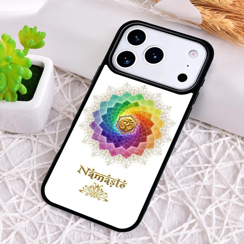 Yoga Om Namaste Mandala Colourful Design Shockproof Phone Case for iPhone 17 Air 16e 15 11 12 14 13 Pro Max Cover Coque