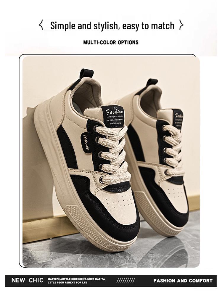 Autumn 2025 Women's Korean-Style White Sneakers, Height-Boosting Thick-Soled Casual Shoes, H6519