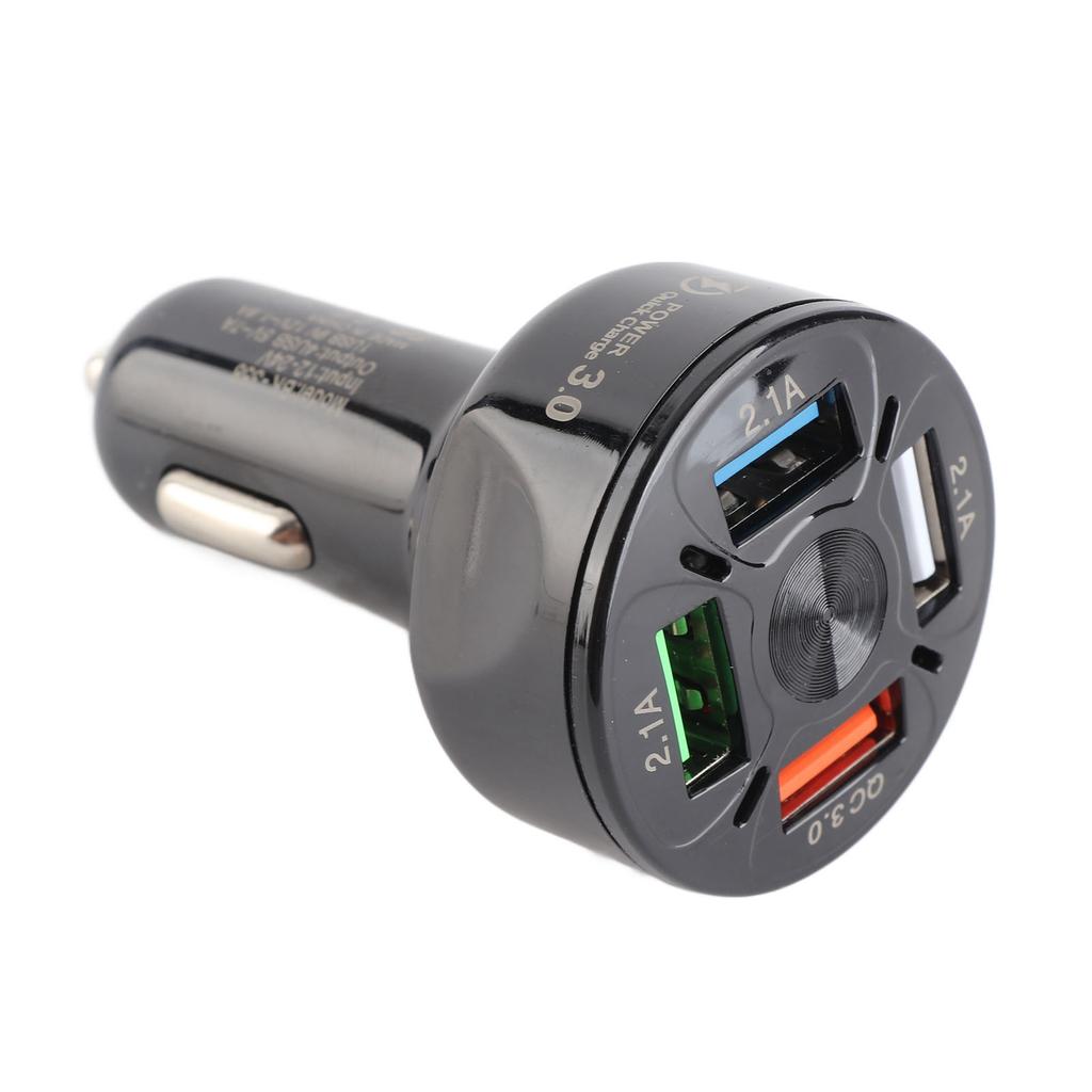 4 In 1 Car Charger Adapter 7A 35W Output Quick Charging Mini Car Charger with 4 USB Interfaces