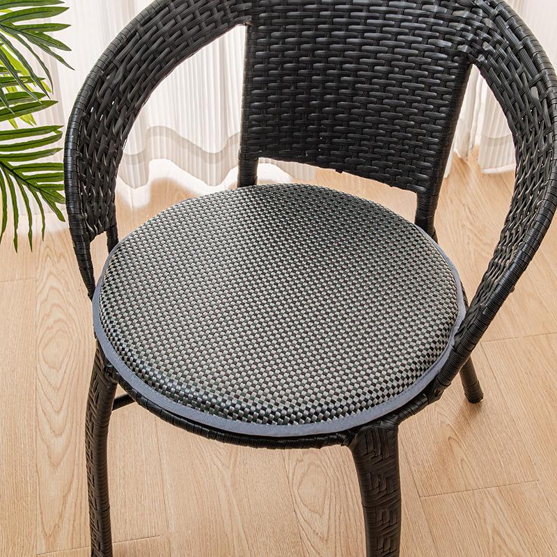 Non-slip Washable Ice Silk Rattan Round Seat Cushion for Dining Chair