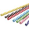 Thickened Two-Color Threaded Plastic Straws, 100-Pack
